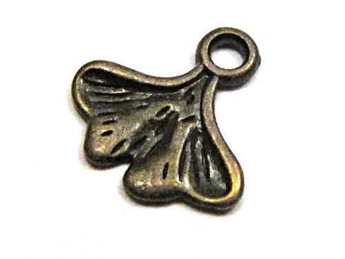 Anhnger Blatt /Ginkgo, bronzefarben, ca. 15x15mm